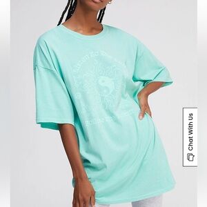 Mint Green Oversized PacSun Graphic Tee
